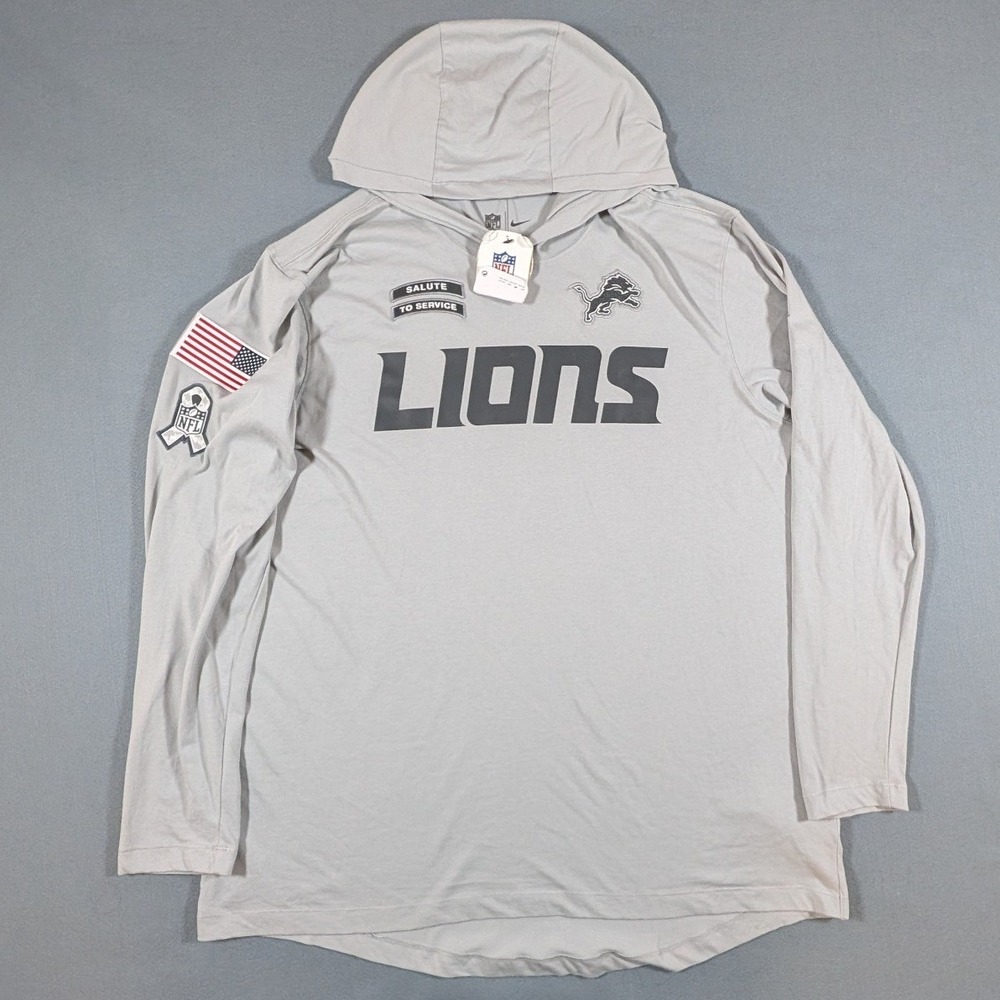 2024 DETROIT LIONS Men Nike Lightweight Salute To Service Hoodie Shirt Large NWT